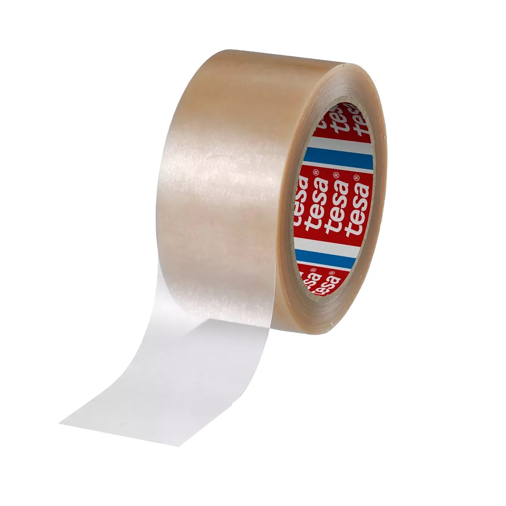 Tesa 4124 PVC Packaging Tape - Clear - 12 mm x 66 m x 38 µm - per box of 144 rolls 