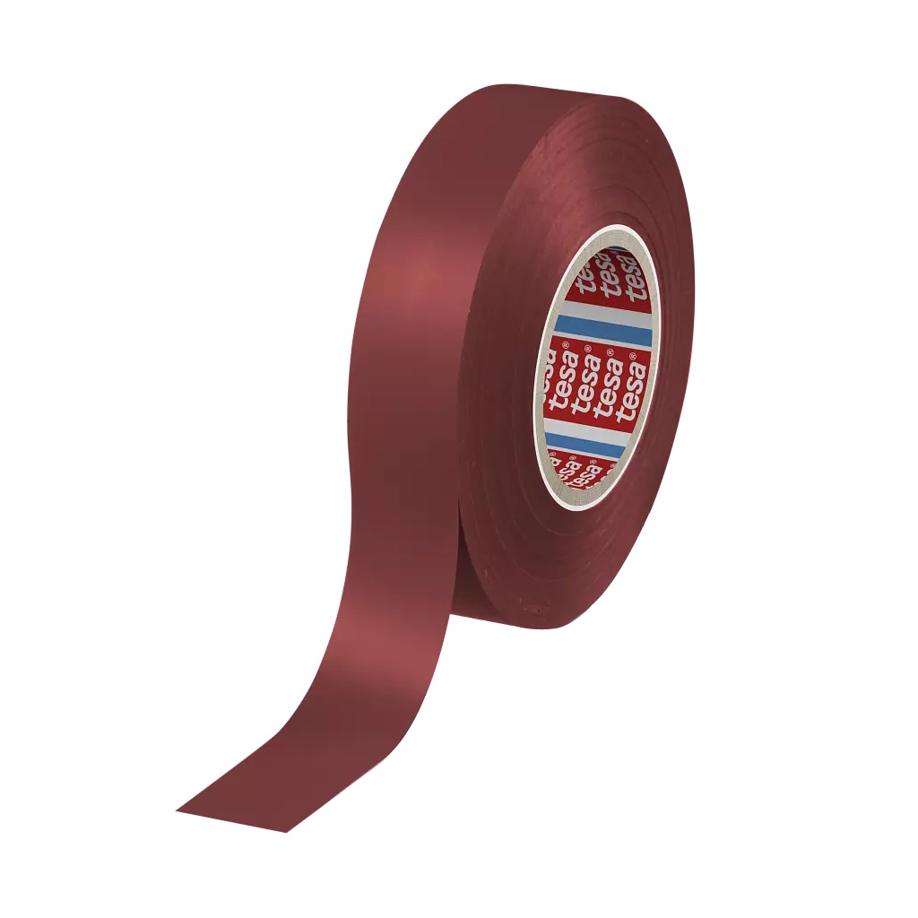 Tesa 4163 Tesaflex Multipurpose PVC Adhesive Tape for Electrical Insulation - 7000 Volt - Red - 19 m m x 33 m x 0,13 mm - per box of 5 rolls