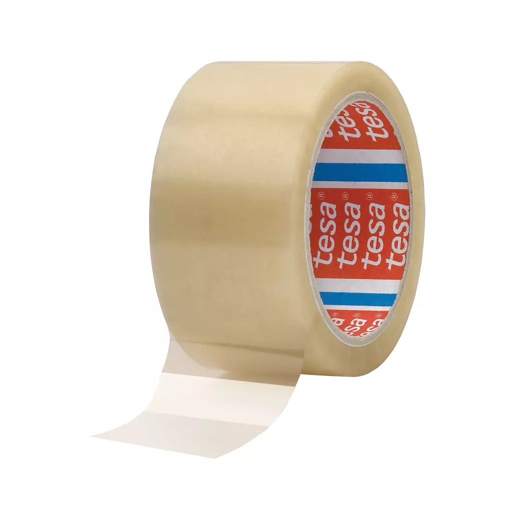 Tesa 64044 PP Adhesive Tape - For heavy duty cartons - Acrylic Adhesive - Clear - 50 mm x 66 m x 85  µm - Per box of 36 rolls