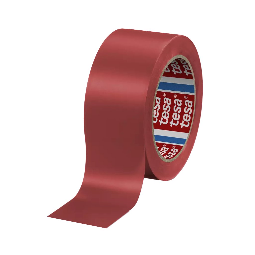 Tesa 60760 PV1 Floor marking tapes with flexible PVC backing - Red - 50 mm x 33 m x 0.15 mm - per bo x of 6 rolls