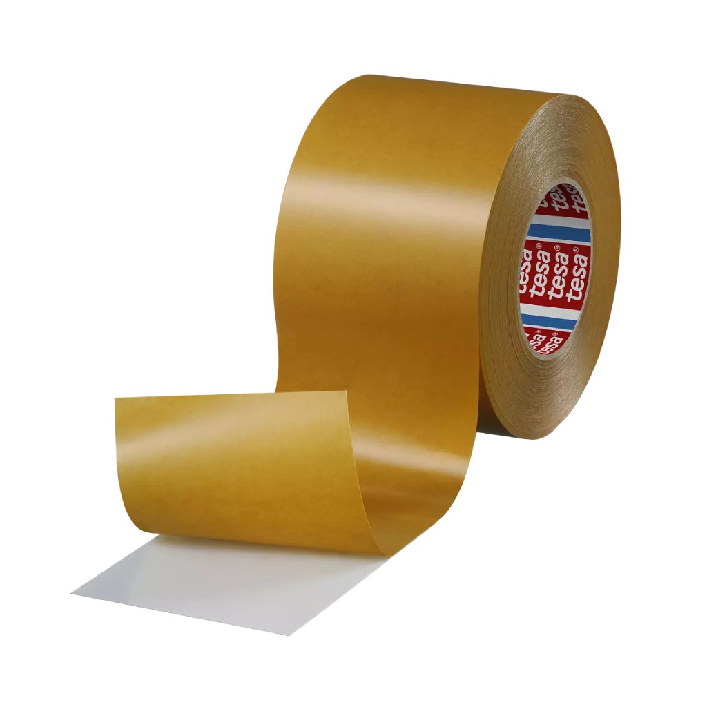 Tesa 4970 Dubbelzijdige dunne tape met PVC-versterking - Wit - 150 mm x 50 m x 0,24 mm - Per doos va n 6 rollen