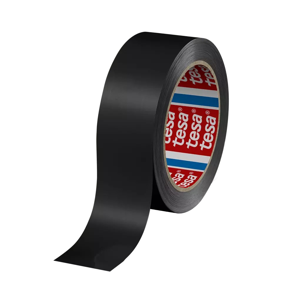 Tesa 60404 SPVC Packaging Tape - Black - Replacement 4104 reference - 12 mm x 66 m x 67 µm - per box  of 144 rolls