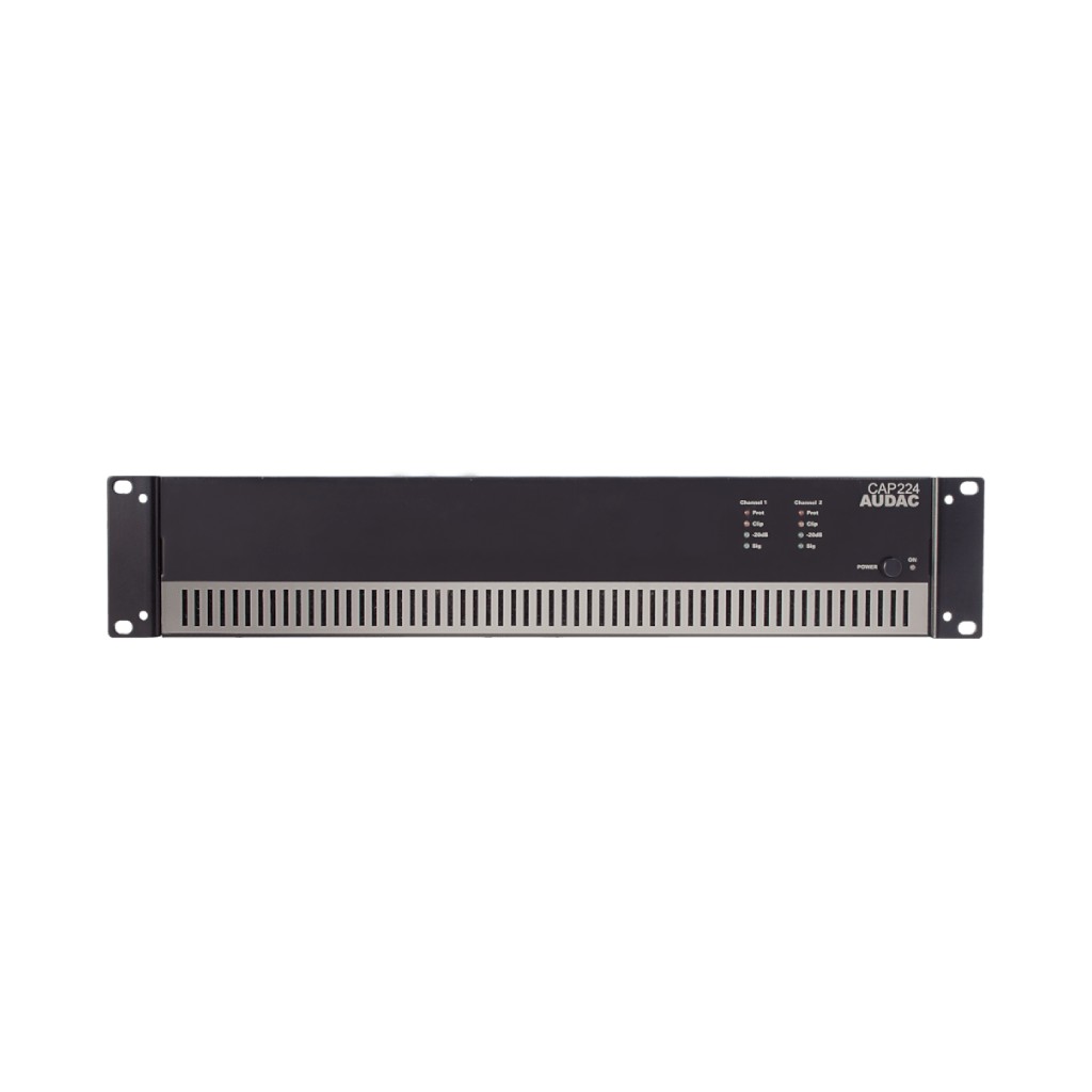 Audac CAP224 - 2 Channel Amplifier 2x 240W 100V - Lightweight Class D Amplifier - 2U - 19" - Black 