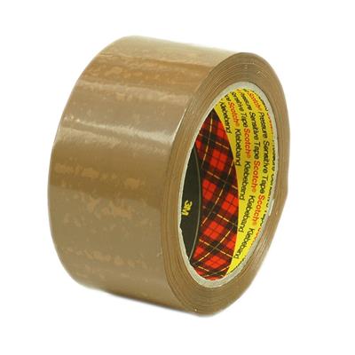 3M 6890 Single-sided adhesive PVC packaging tape for manual use - Havana -50 mm x 66 m x 35 µm - per  box of 36 rolls