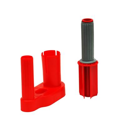 EtiSend Zweiteiliger Kunststoffabroller für manuelle Stretchfolie 500 mm - Rot - pro Set zu 2 Stü ck