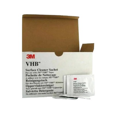 3M VHB Reinigungstücher - Beutel mit einem alkoholimprägnierten Tuch - Pro Karton mit 100 Beuteln 