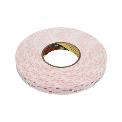 3M 4930F Double-sided VHB adhesive tape for high-energy surfaces - White - 9 mm x 33 m x 0.6 mm - Ca se of 8 rolls