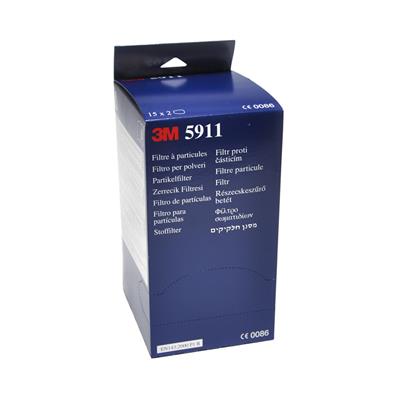 3M 5911 P1 Stoffilter - Beschermt tegen vaste en vloeibare deeltjes - Wit - Per doos van 30 stuks 