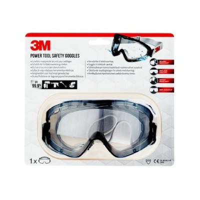 3M 2890S Veiligheidsbril - compatibel met 3M halfmaskers - blisterverpakking - Tran sparant - Per doos van 6 stuks - 2890C1