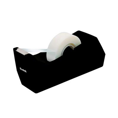 3M C38 Weighted Office Tape Dispenser - Maximum 19 mm - for 1 inch core - black -  