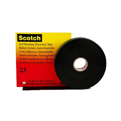 3M Scotch 23 Self-Weld Elastomeric Insulation Tape - Black - 19 mm x 9.15 m x 0.75 mm per box of 20  rolls