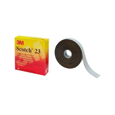 3M Scotch 23 Self-Weld Elastomeric Isolatietape - Zwart - 25 mm x 7 m x 0,75 mm - per doos van 10 ro llen