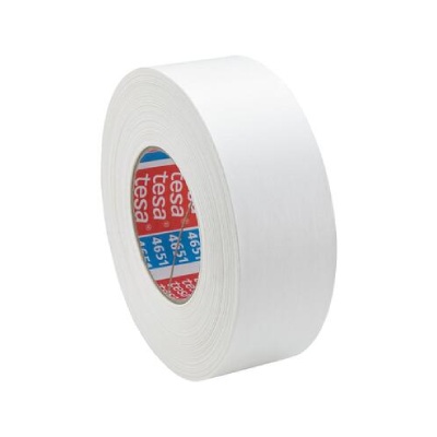 Tesa 4651 Gewebeklebeband für Verpackung und Reparatur - Weiß - 38 mm x 50 m x 0,31 mm - pro Karton  mit 24 Rollen