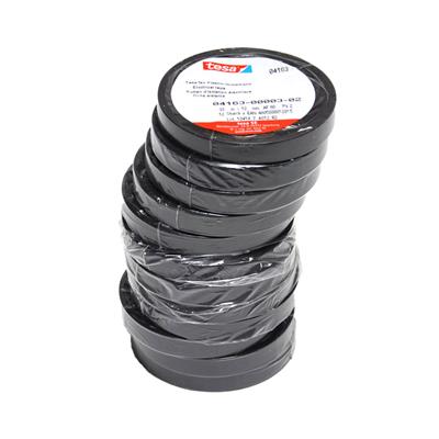 Tesa 4163 Tesaflex multifunctionele PVC isolatietape - 7000 Volt - zwart - 12 mm x 33 m x 0,13 mm -  per doos van 144 rollen