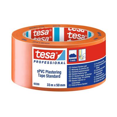 TESA 60399 PVC Kleefband voor plaasterwerk - Oranje - 50 mm x 33 mx 0,12 mm -  Per doos van 36 rollen