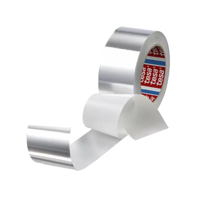 Tesa 50525 Aluminium Adhesive Tape with Protector - Clear - 50 m x 50 mm x 30 µm - per box of 18 rol ls