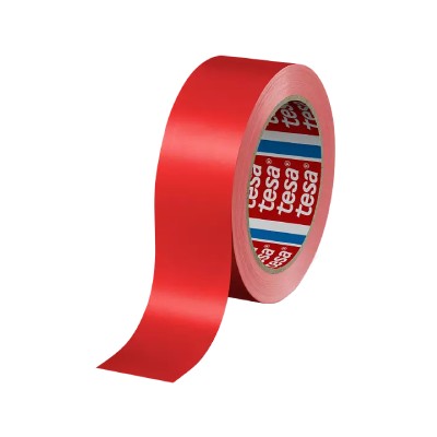 Tesa 60404 SPVC Packaging Tape - Red - Replacement 4104 reference - 30 mm x 66 m x 67 µm - per box o f 60 rlx