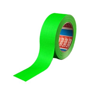 TESA 4671 Tissue tape - Fluorescent green - 25 mm x 25 m x 0,28 mm - Per box of 6 rolls 