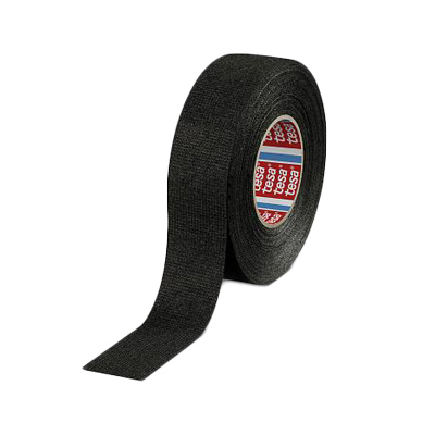 Tesa 51608 PET fleece tape for cable strapping - hand tearable - Black - 19 mm x 25 m x 280 µm - Per  16 rolls