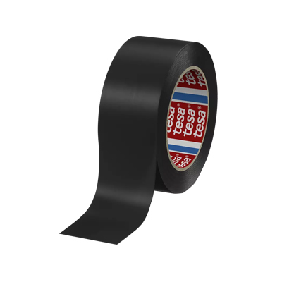 Tesa 4169 PVC Floor Marking Tape - Black - 50 mm x 33 m x 0,180 mm - per box of 6 rolls 