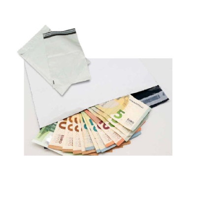 EtiSend Enveloppes sécurisées en PE COEX - 60µ - Blanc extérieur - Noir intérieur - 350 mm x 450 mm  x 40 mm- Par boîte de 250 pièces