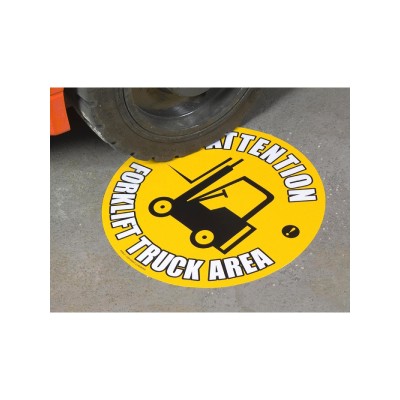 H7501 - EWM01 Picto "Attention Forklift Truck Area" - Base Yellow - Diameter 430 mm - Per piece 
