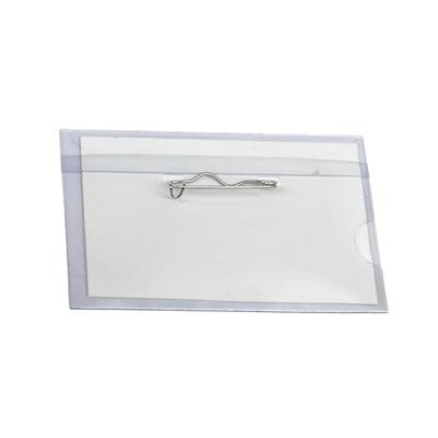 ETINAME - Name Tag D585 Name Tag with Pin - Clear -55 mm x 90 mm - per box of 50 