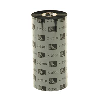 Zebra 2300 Wax ribbon - 156 mm x 450 m - for thermal transfer printers - Flat Head - Black - per box  of 12 ribbons