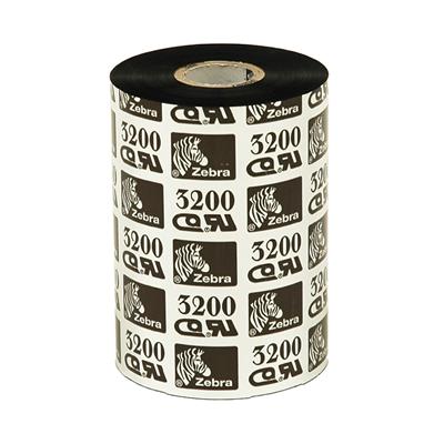 Zebra 3200 lint van washars - 110 mm x 450 m - voor thermische transferprinters - Platte kop - Zwart 