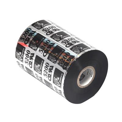 Zebra 3200 Wax-resin ribbon - 102 mm x 450 m - for thermal transfer printers - Flat Head - Black 