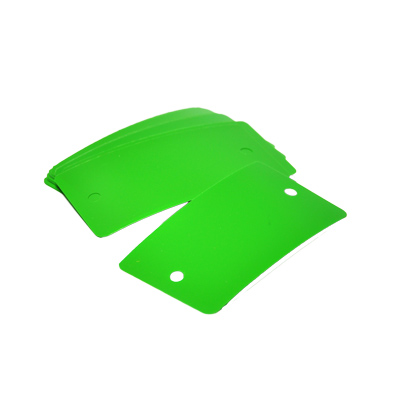 Etilux Green PVC labels 100 x 55 x 0.2 mm - rounded corners -2 fixing holes of 6 mm - 1000 labels/bo x