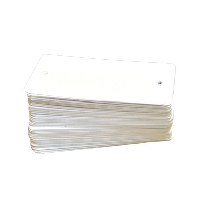 Etilux Etiketten aus weißem PVC 120 x 70 x 0,2 mm - Abgerundete Ecken -  2 Befestigungslöcher von 6mm -1000 Etiketten/Dose