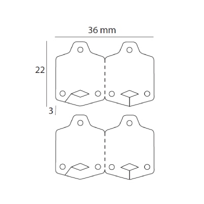 EtiRoll Schmuckschilder für Ohrringe - PE glänzend - B36 x H22 mm -1000 Etiketten/Rolle 