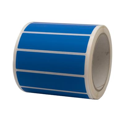 Etiroll -VOID - Etiketten 60 x 20 mm - blauw mat polyester voor TT - volledige etiketoverdracht Rol  76/96 mm - 500 etiketten/rol