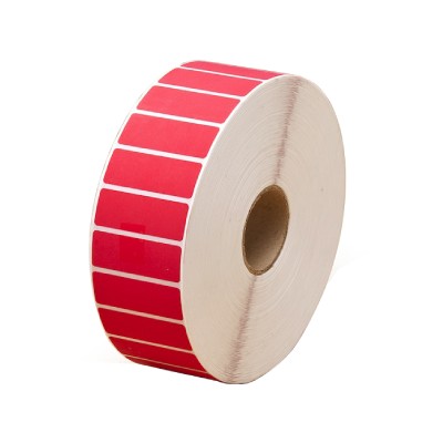 EtiRoll VOID - Etiquettes 50 x 20 mm - polyester rouge mat pour TT - transfert total de l'adhésif -R ouleau 76/96 mm - 500 étiquettes/rouleau