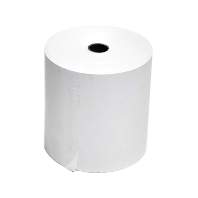EtiRoll - 80 x 80 x 12 mm - bobine thermique de 75 mètres - papier blanc mat de 55 g - Laize: 80 mm  - Mandrin 12 mm - 50 bobines/boîte 