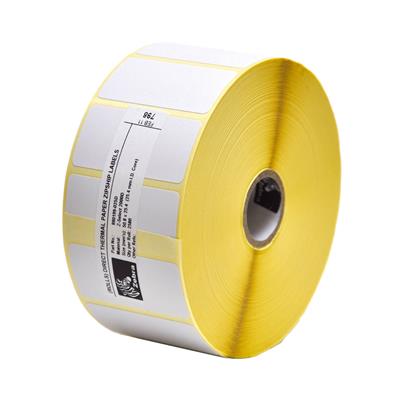 Zebra Z-Select 2000D - Etiquettes 51 x 25 mm - Papier blanc thermique TOP - Adhésif permanent -Roule au  25/127 mm - 2580 etiq/rlx.- 12 rlx/bte