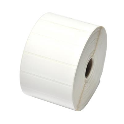 Toshiba Poly E - 76 x 25 mm - White polyethylene - Permanent adhesive - 2 590 labels per roll - Box  of 24 rolls - Roll 25 x 127 mm