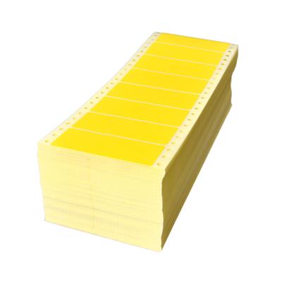 etiDATA 89 x 36,1 mm - geel velijn papier - permanente kleefstof - 1 front - vouwscherm 109 mm x 12"  - 8 stuks/vouw - 4000 stuks/verpakking - 1 pak/do