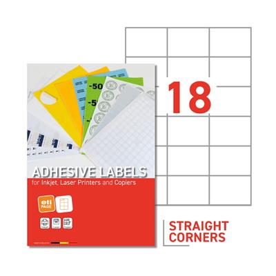 EtiPage 200 - Labels 105 x 67,7 mm - Straight corners - White matte paper - Permanent adhes. -8 et iq./A4 - Box of 200 A4 - 1600 etiq./box