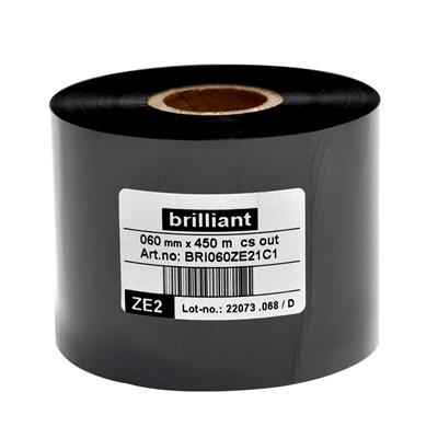 EtiRibb - Ruban cire - 60 mm x 450 m - pour imprimantes thermo-transfert - Flat head - Noir -Extérie ur -  par boîte de 24 rubans