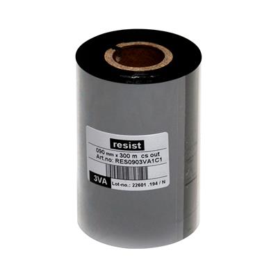 EtiRibb - Resin ribbon - 90 mm x 300 m - for thermo-transfer printers - Flat head - Black - - outsid e ink - box of 20 ribbons