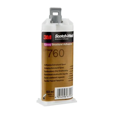 3M DP760 Scotch-Weld Epoxy stuctural adhesive resistant to temperatures up to 230 ° - White - 50 ml  - By box of 12 cartridges