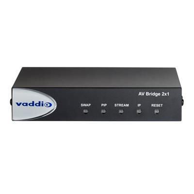 Vaddio - AV Bridge 2x1 - Suitable for conference and playback applications - 2 HDMI inputs - 4x4 Dan te Audio matrix -