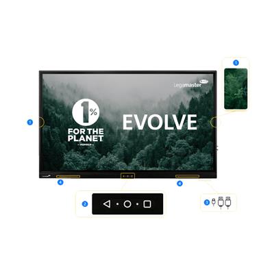 Legamaster ETX-7530 Evolve Ecran tactile interactif 75" -  4K(3840x2160) 350 cd/m² - 3x HDMI - Noir  - Air serveur inclus