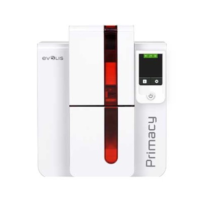 Evolis Primacy 1-sided card printer - 300DPI - USB - Ethernet - red -open output hopper 