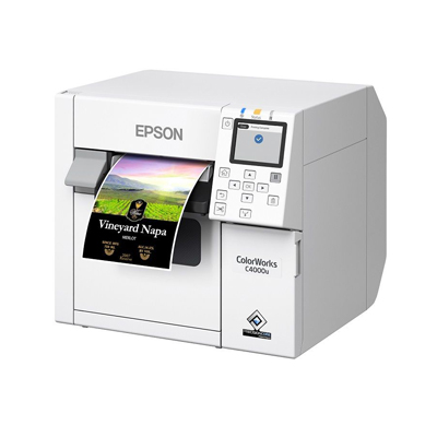 Epson ColorWorks C4000 - Color printer for glossy labels on a roll - Cutter - ZPLII - USB - Ethernet  - Gloss Black model