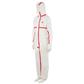 3M 4565 Asbestos Laminate Coveralls - White with red stitching - Size M - Per box of 20 pieces 