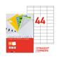 EtiPage 500 - Etiketten 52,5 x 25,4 mm - rechte hoeken - mat wit papier - permanente kleefstof -44 e tiq./A4 - Doos van 500 A4 - 22000 etik.