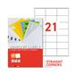 EtiPage 500 - Labels 70 x 42,3 mm - Straight corners - White matte paper - Permanent adhesive - 21  etiq./A4 - Box of 500 A4 - 10500 etiq./box